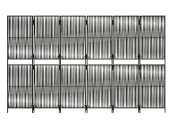 Best Biombo de 6 paneles ratán sintético ES380522 Gris