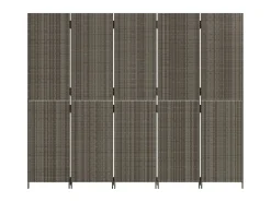 Best Biombo de 5 paneles ratán sintético ES372653 Gris