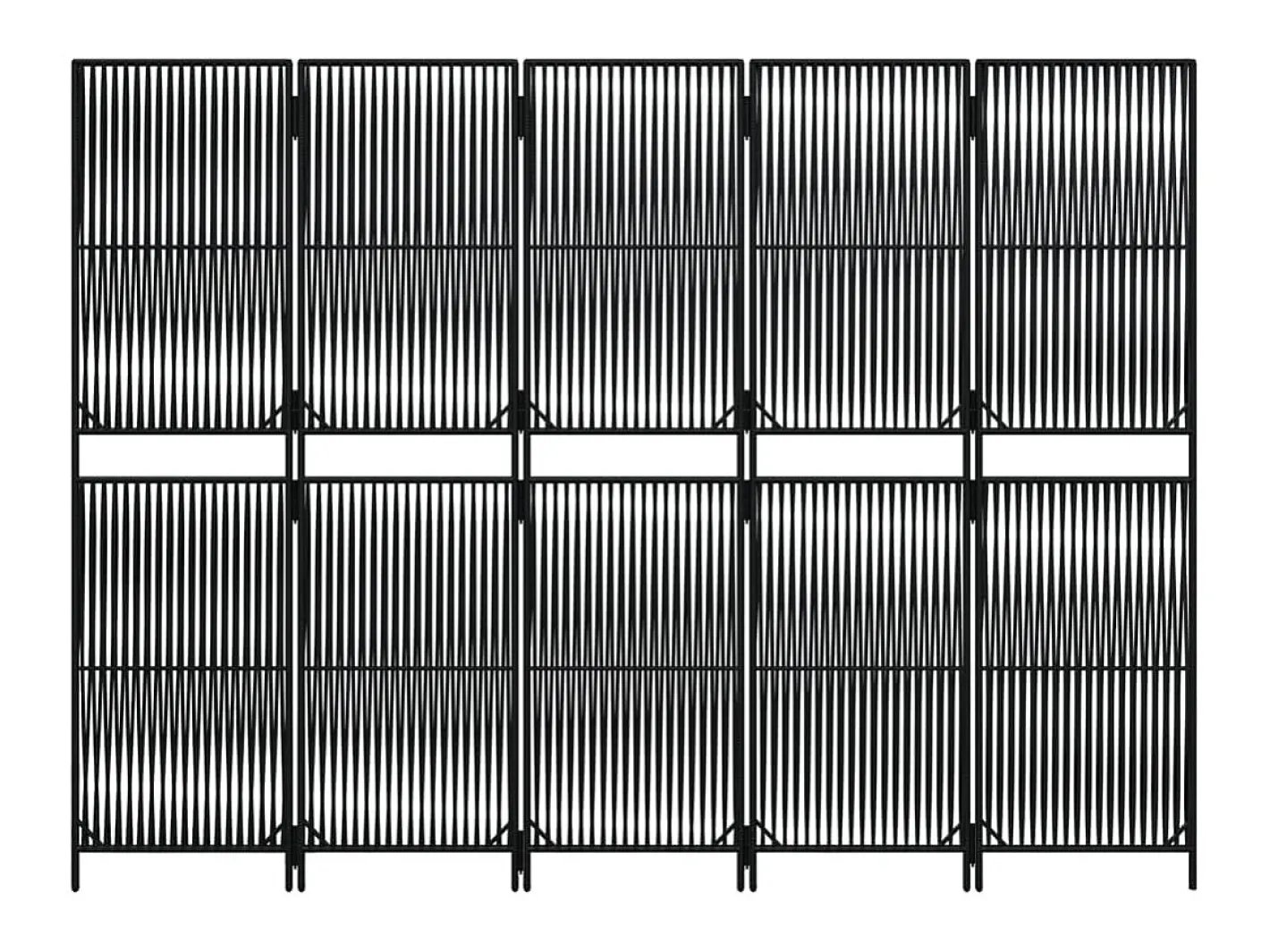 Biombo de 5 paneles ratán sintético ES338343 Negro Sale