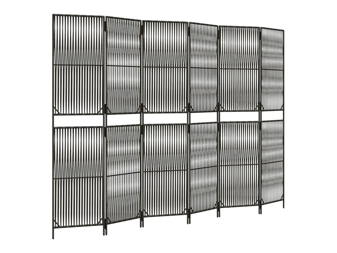 Outlet Biombo de 6 paneles ratán sintético ES852882 Gris