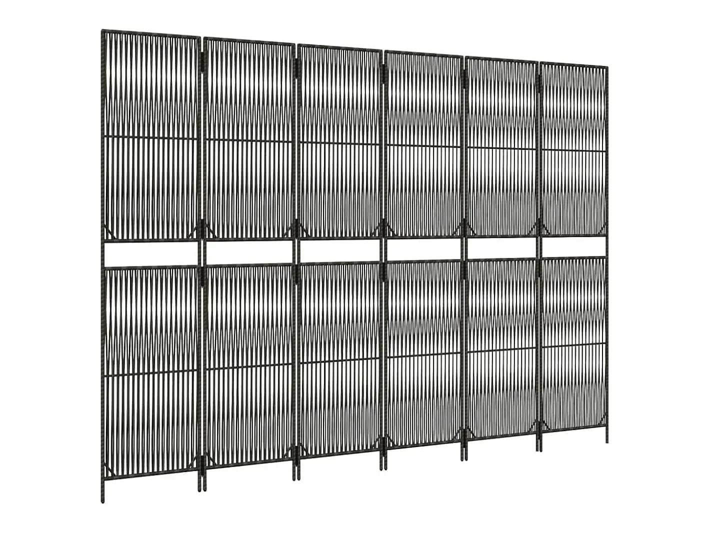 Outlet Biombo de 6 paneles ratán sintético ES852882 Gris