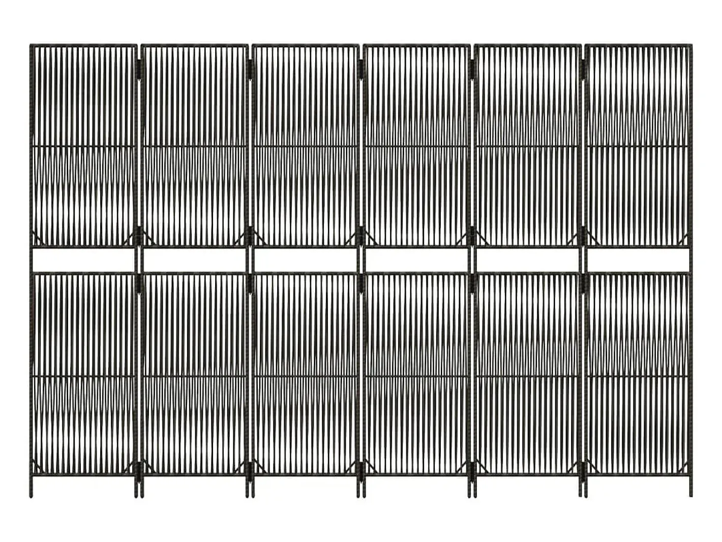 Outlet Biombo de 6 paneles ratán sintético ES852882 Gris