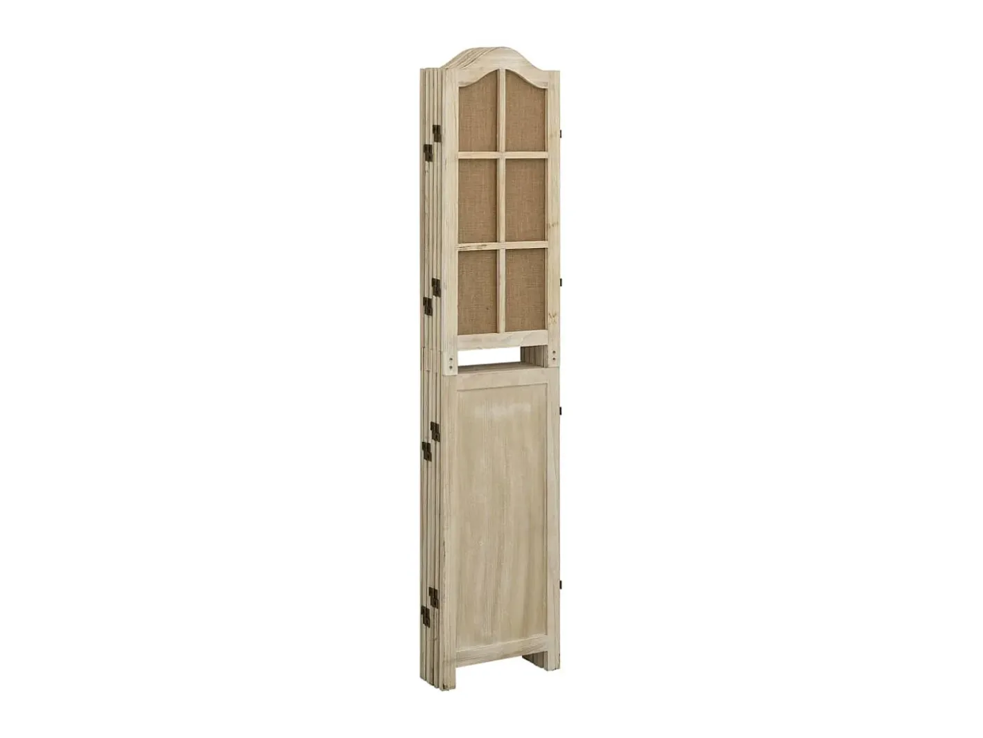 Biombo-Biombo de 6 paneles tela marrón 214x165 cm ES746534 Marru00f3n