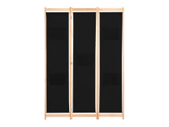 Biombo divisor 3 paneles de tela 120x170x4 cm ES968289 Negro Clearance