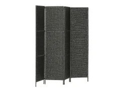 New Biombo divisor 4 paneles jacinto de agua 154x160 cm ES649725 Negro