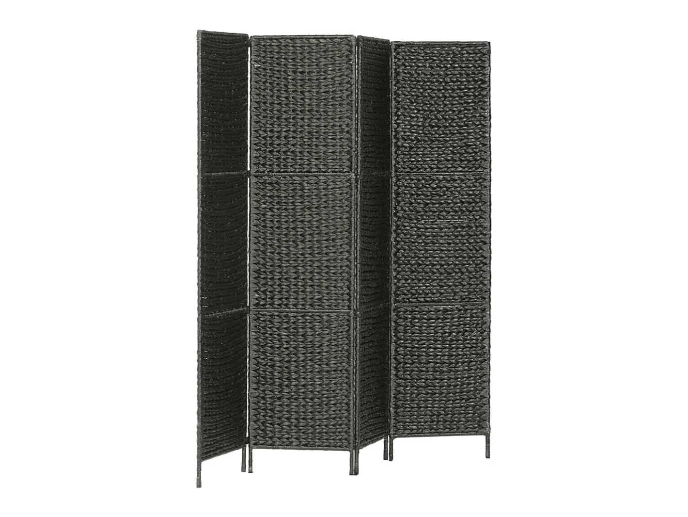 New Biombo divisor 4 paneles jacinto de agua 154x160 cm ES649725 Negro