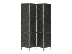 New Biombo divisor 4 paneles jacinto de agua 154x160 cm ES649725 Negro