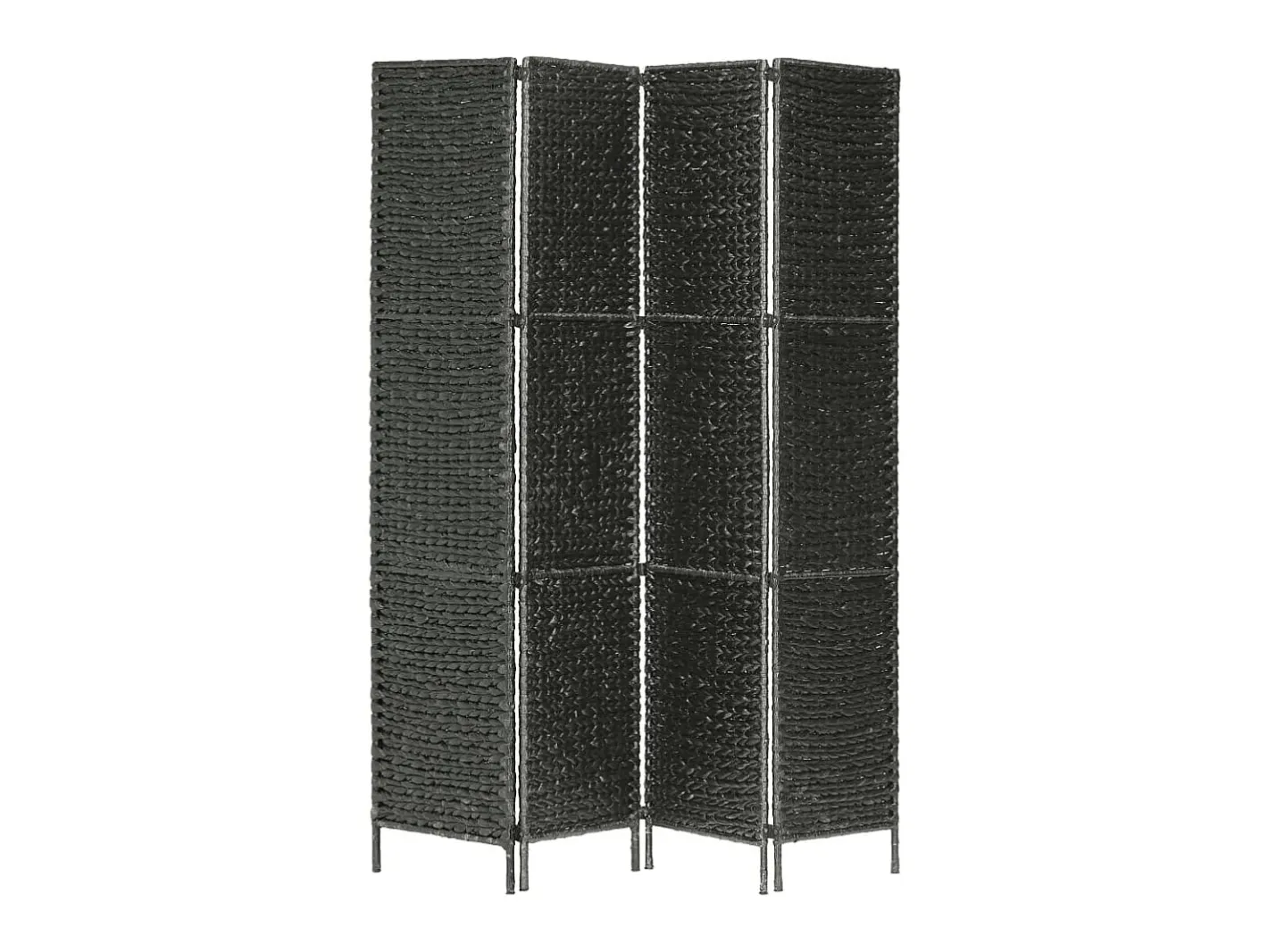 New Biombo divisor 4 paneles jacinto de agua 154x160 cm ES649725 Negro