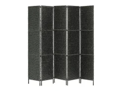 Outlet Biombo divisor 5 paneles jacinto de agua 193x160 cm ES337784 Negro
