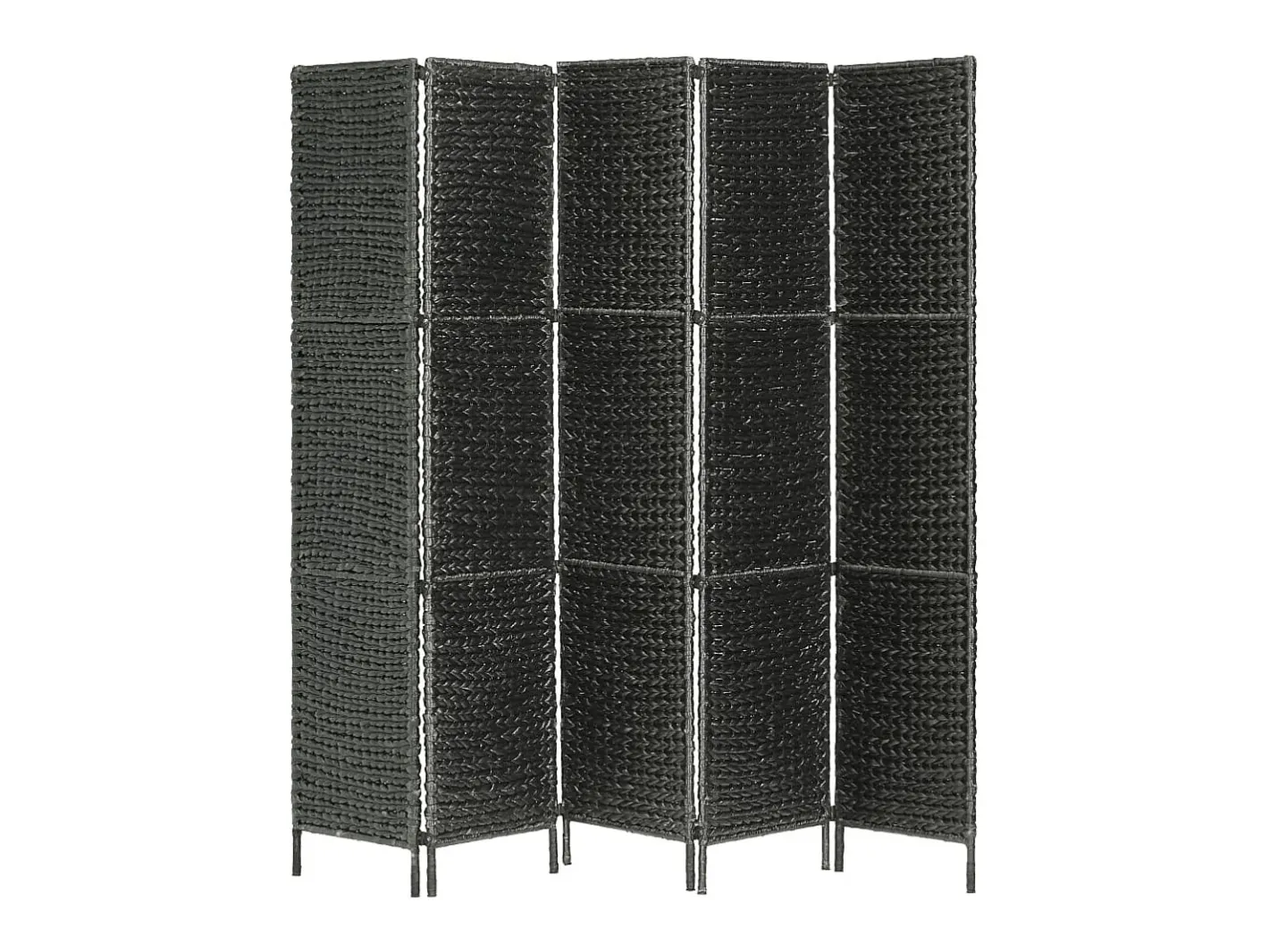 Outlet Biombo divisor 5 paneles jacinto de agua 193x160 cm ES337784 Negro