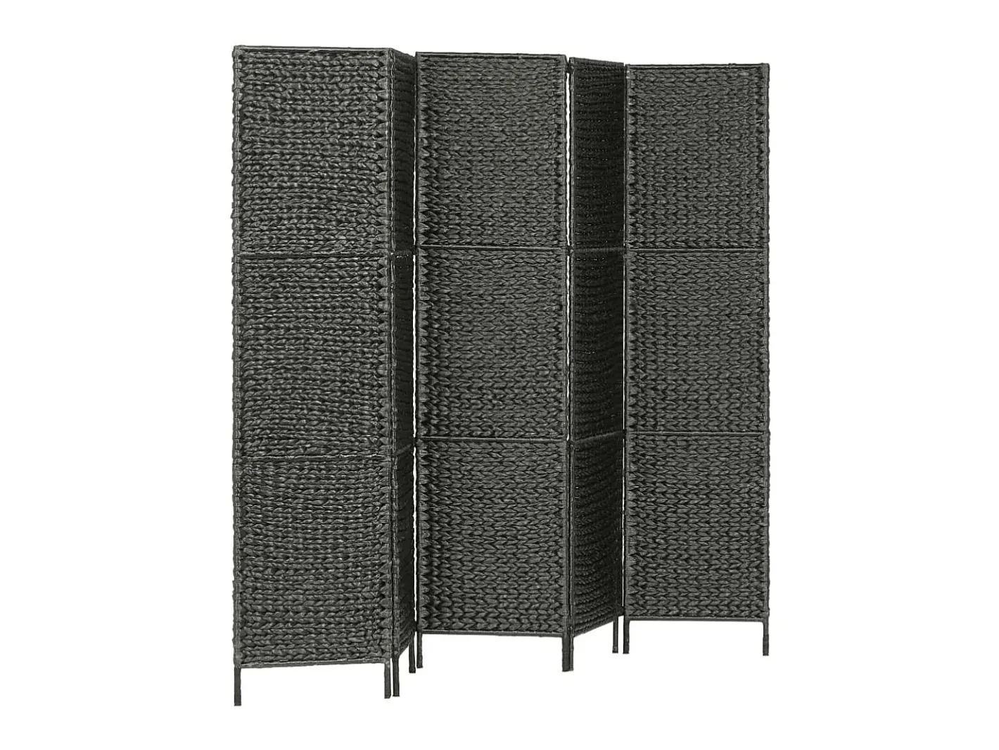 Outlet Biombo divisor 5 paneles jacinto de agua 193x160 cm ES337784 Negro