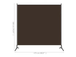 New Biombo divisor de 1 panel marrón 175x180 cm ES235210 Marru00f3n