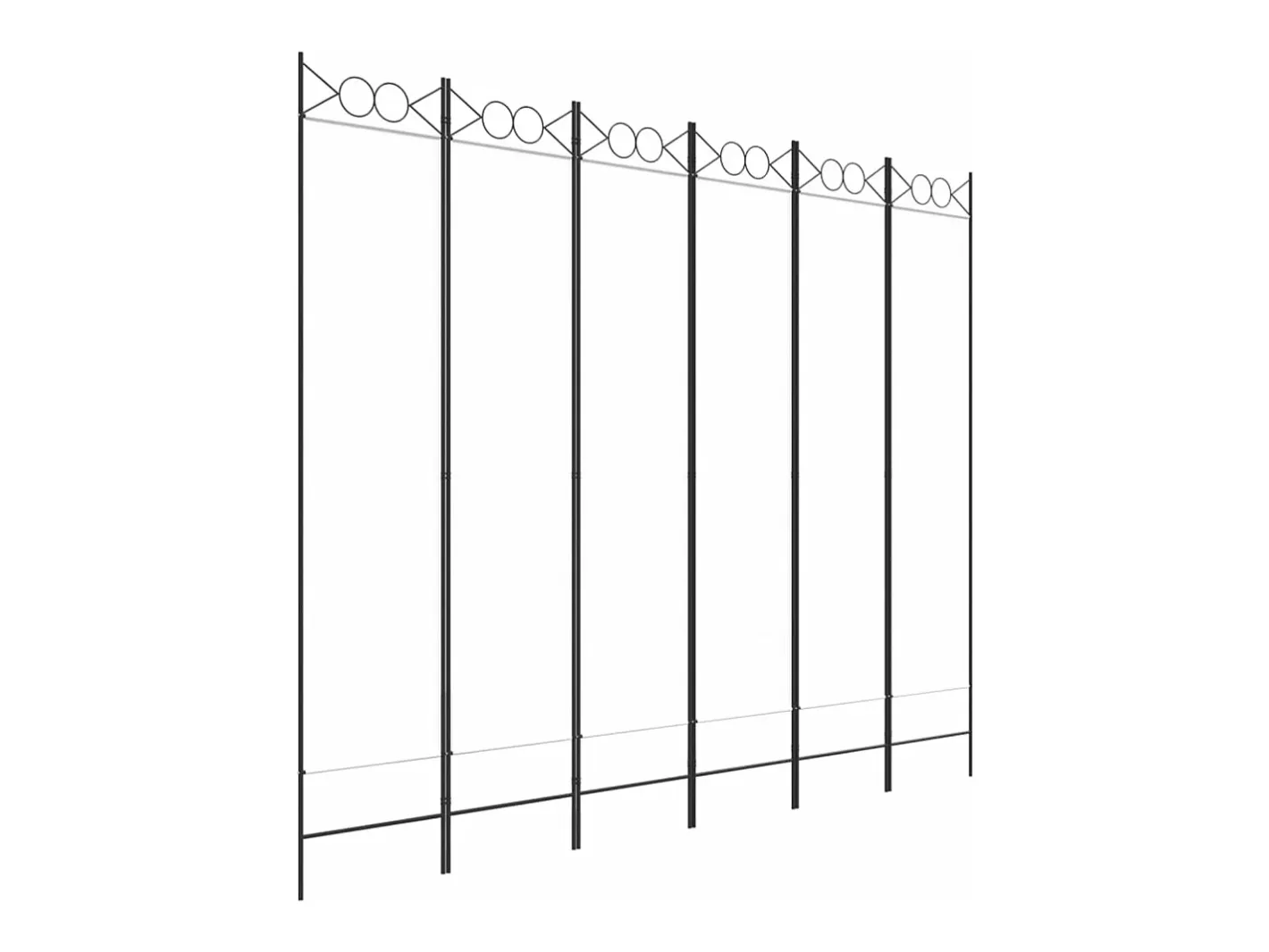 Hot Biombo divisor de 6 paneles de tela 240x200 cm ES755255 Blanco