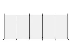 Biombo divisor de 5 paneles de tela 433x180 cm ES302064 Blanco Sale