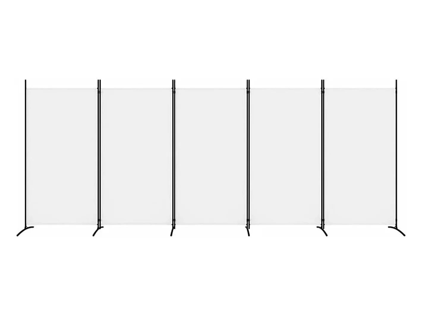 Biombo divisor de 5 paneles de tela 433x180 cm ES302064 Blanco Sale