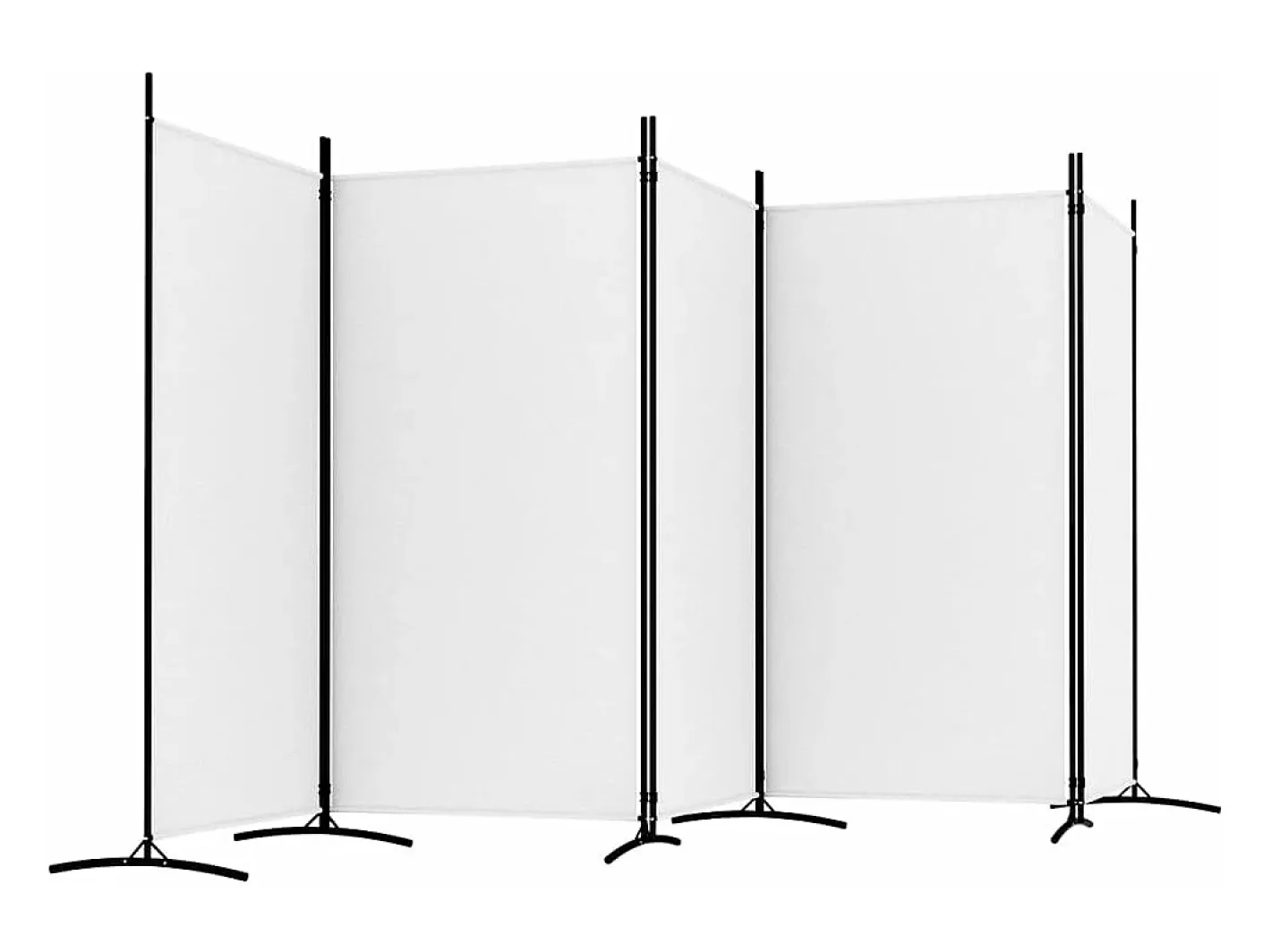 Biombo divisor de 5 paneles de tela 433x180 cm ES302064 Blanco Sale