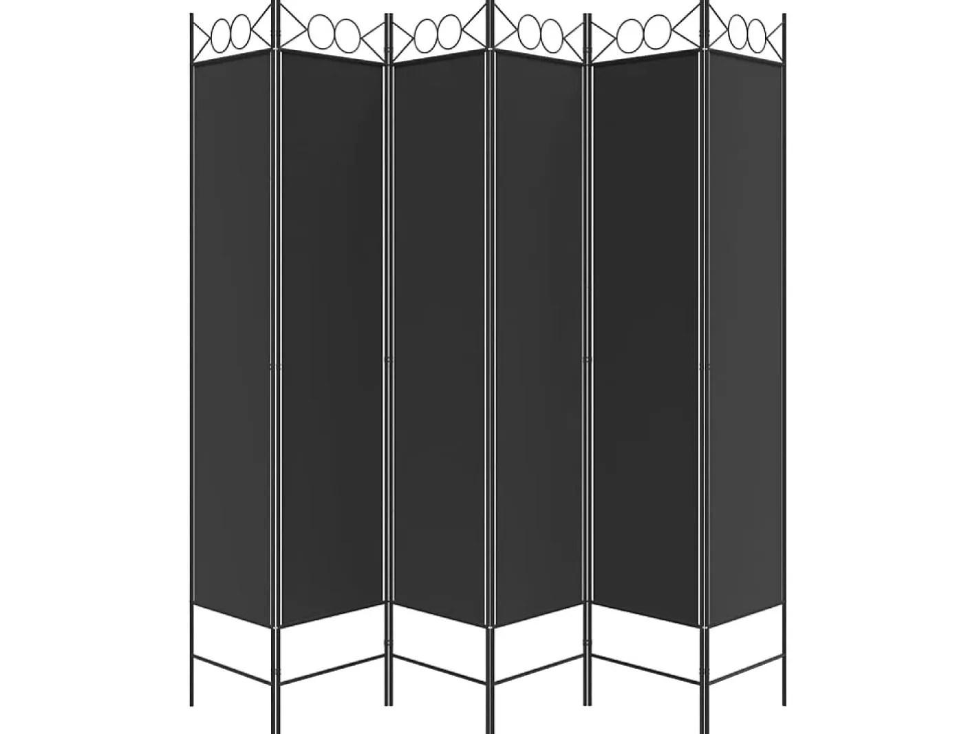 Clearance Biombo divisor de 6 paneles de tela 240x200 cm ES110289 Negro