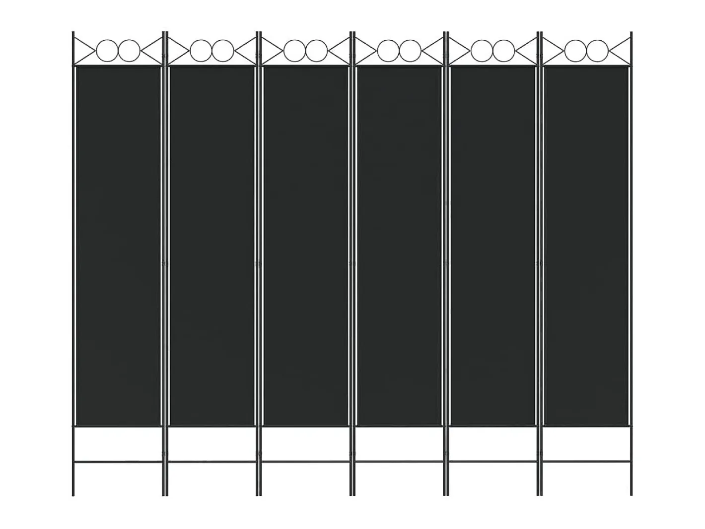 Clearance Biombo divisor de 6 paneles de tela 240x200 cm ES110289 Negro