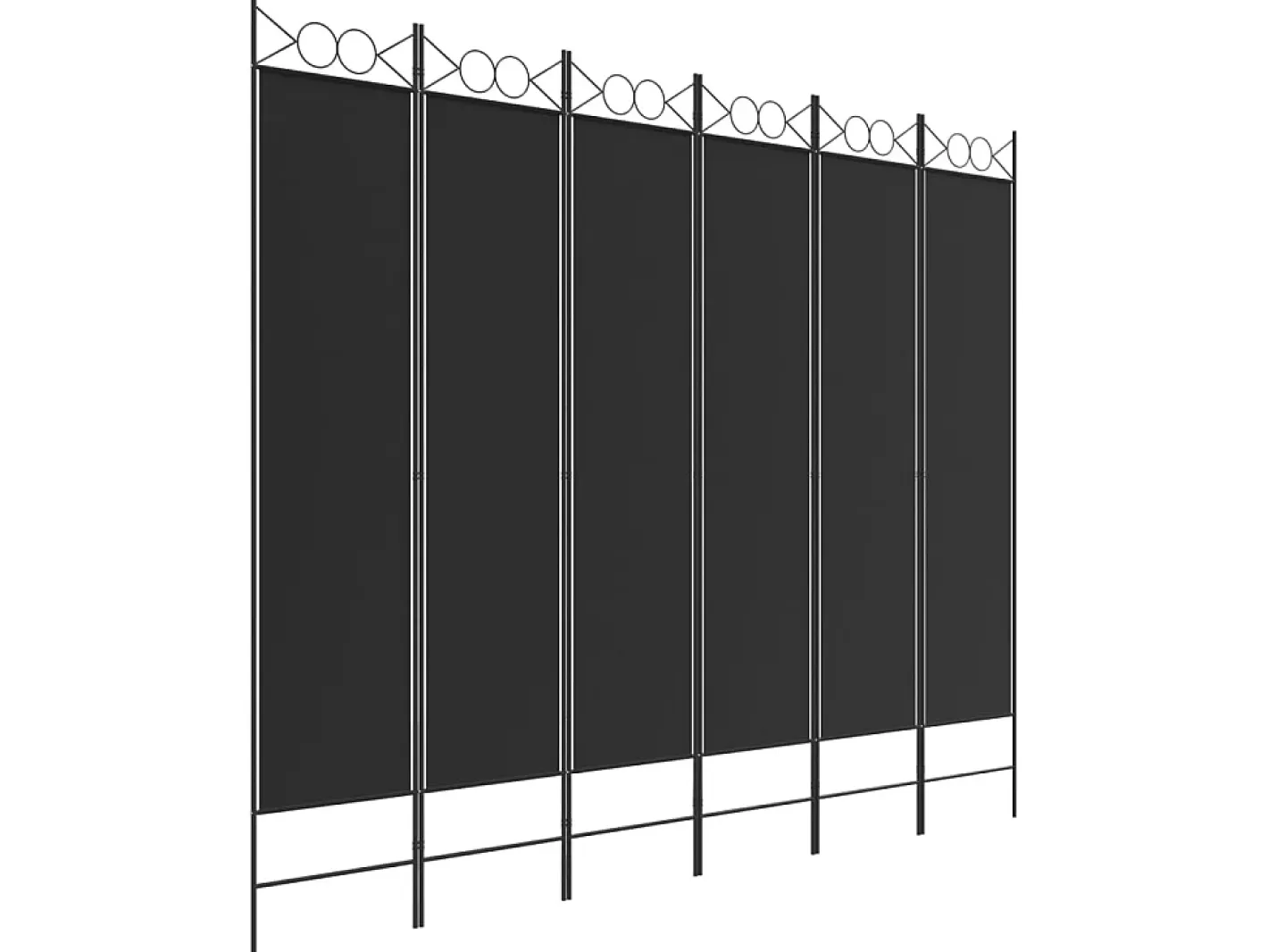 Clearance Biombo divisor de 6 paneles de tela 240x200 cm ES110289 Negro
