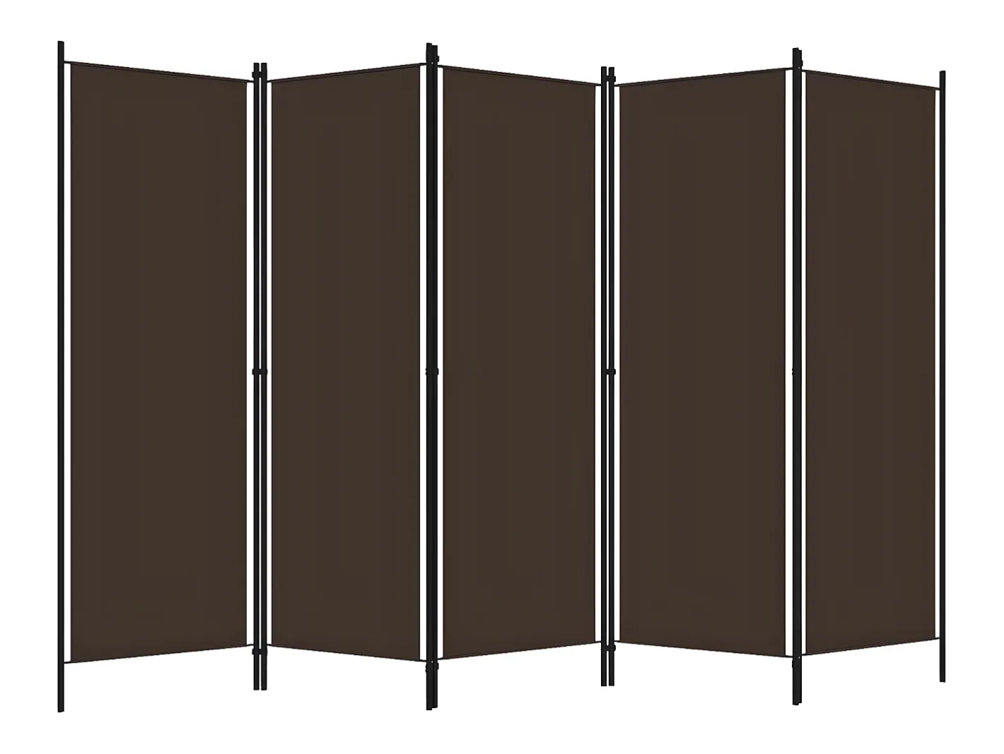 Biombo-Biombo divisor de 5 paneles marrón 250x180 cm ES427688 Marru00f3n