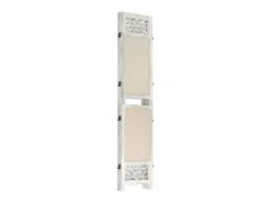 Biombo-Biombo divisor de 4 paneles de tela color 140x165 cm ES788601 Crema