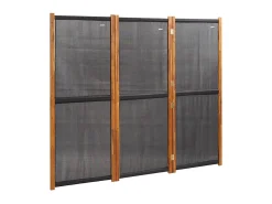 Hot Biombo divisor de 3 paneles 210x180 cm ES374339 Negro