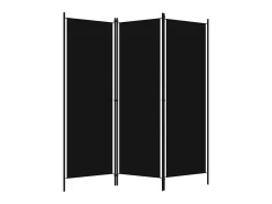 Biombo divisor de 3 paneles 150x180 cm ES795153 Negro