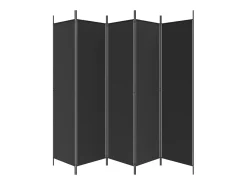 Clearance Biombo divisor de 5 paneles de tela 250x200 cm ES431903 Negro