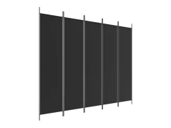 Clearance Biombo divisor de 5 paneles de tela 250x200 cm ES431903 Negro