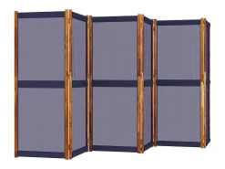 New Biombo divisor de 6 paneles oscuro 420x180 cm ES305967 Azul
