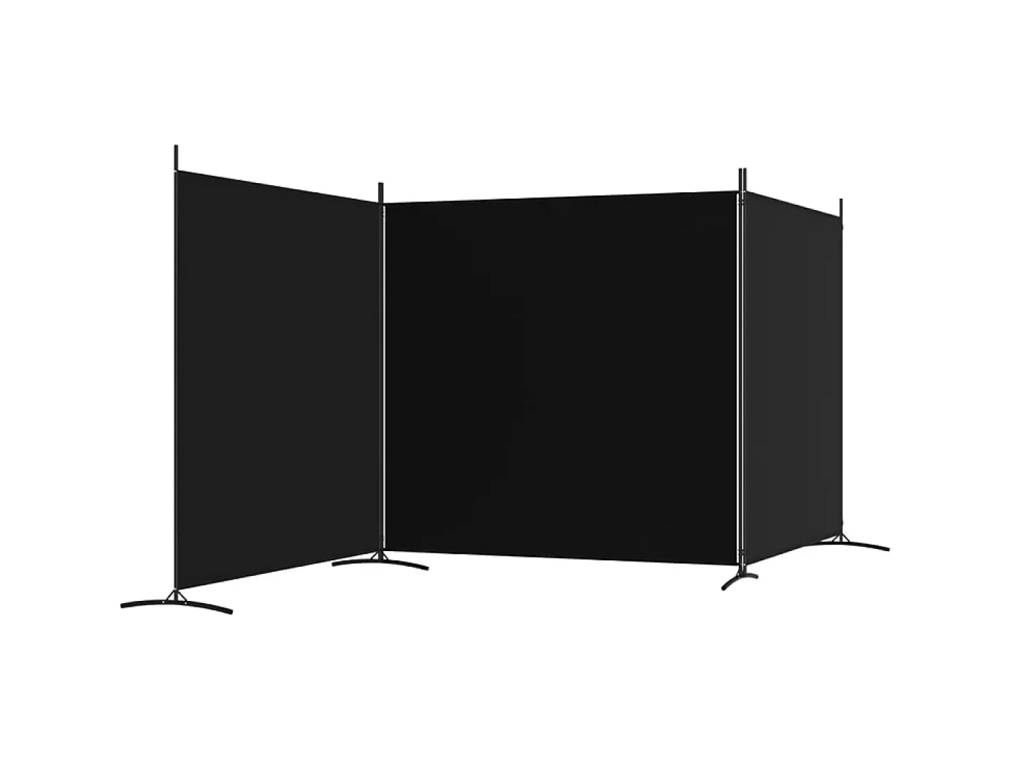 Sale Biombo divisor de 3 paneles de tela 525x180 cm ES302997 Negro