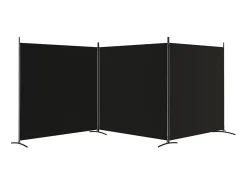 Sale Biombo divisor de 3 paneles de tela 525x180 cm ES302997 Negro