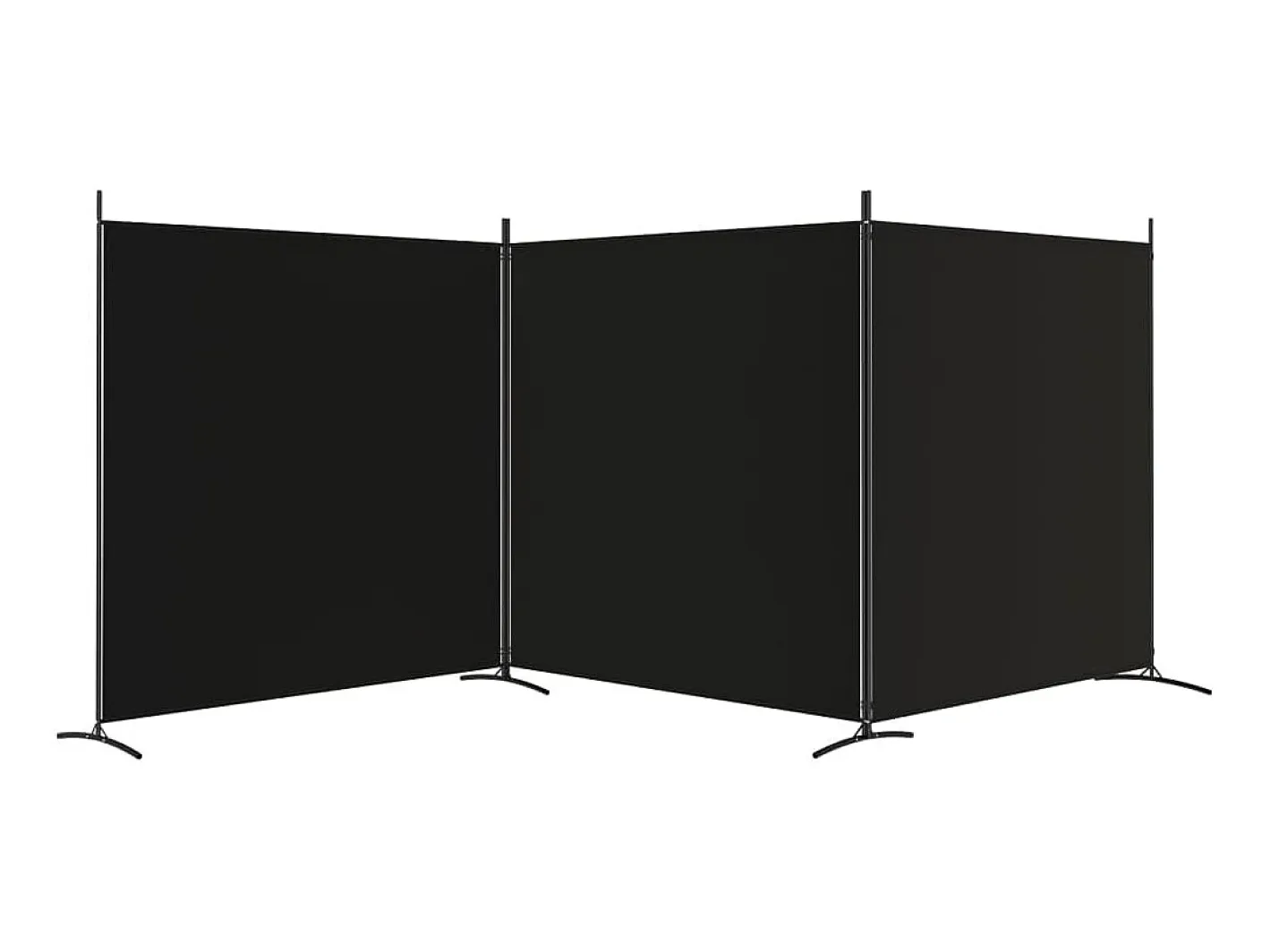 Sale Biombo divisor de 3 paneles de tela 525x180 cm ES302997 Negro