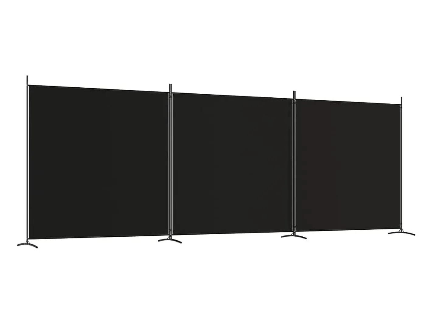 Sale Biombo divisor de 3 paneles de tela 525x180 cm ES302997 Negro