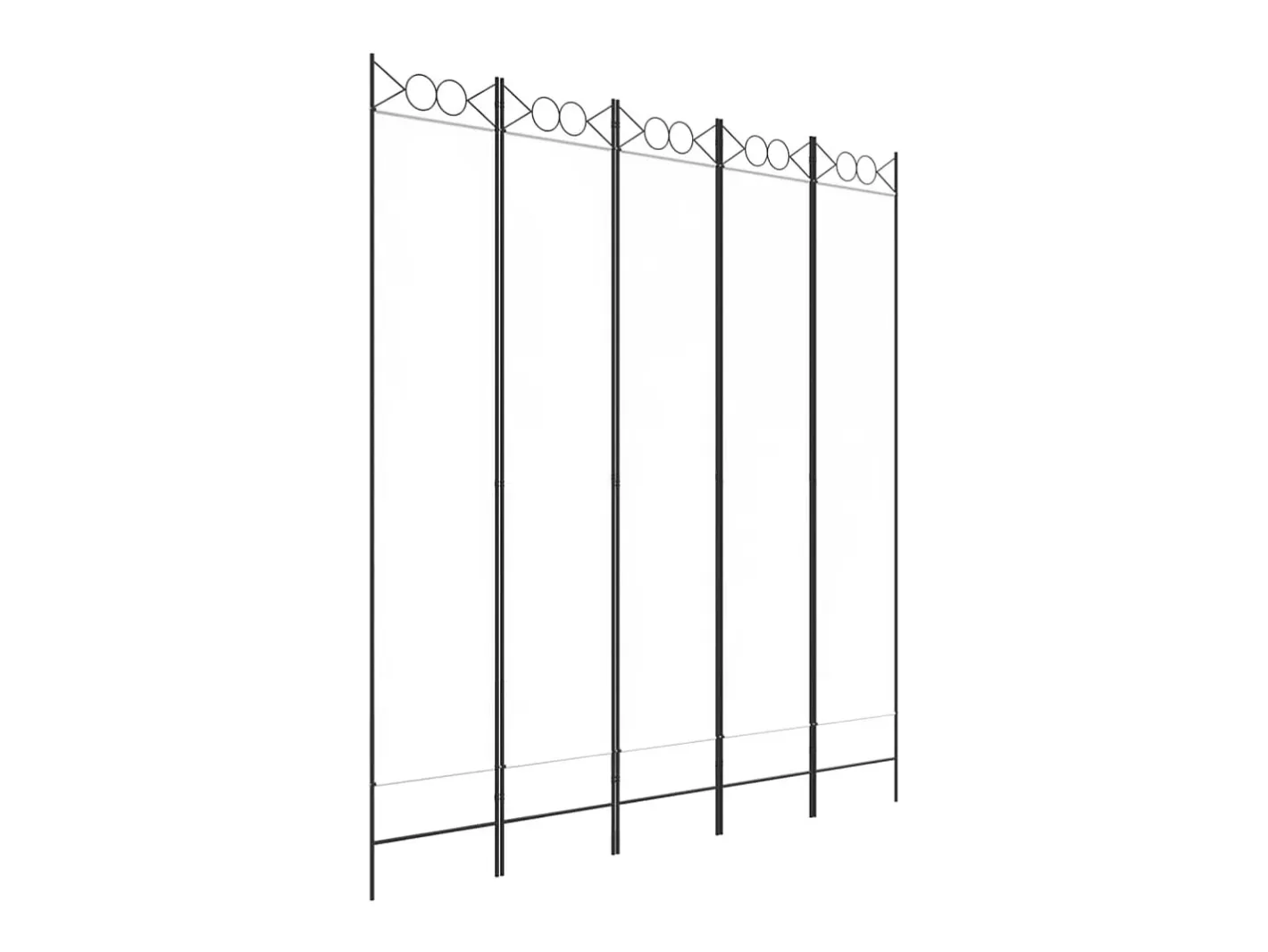 Biombo divisor de 5 paneles de tela 200x220 cm ES356706 Blanco Sale