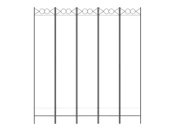 Biombo divisor de 5 paneles de tela 200x220 cm ES356706 Blanco Sale
