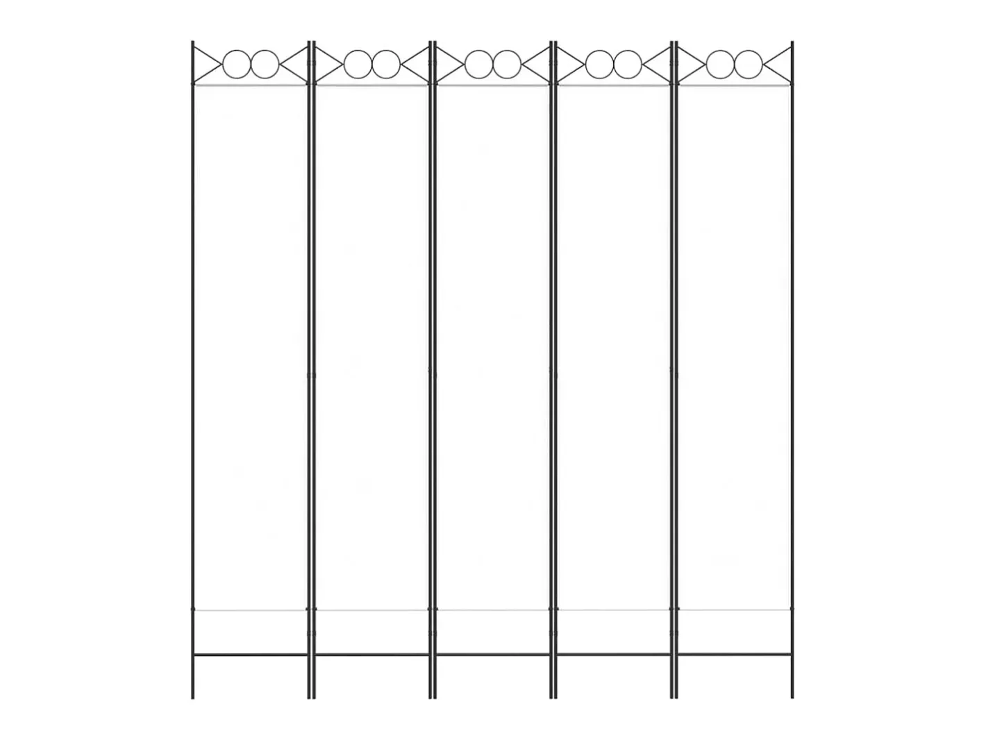 Biombo divisor de 5 paneles de tela 200x220 cm ES356706 Blanco Sale