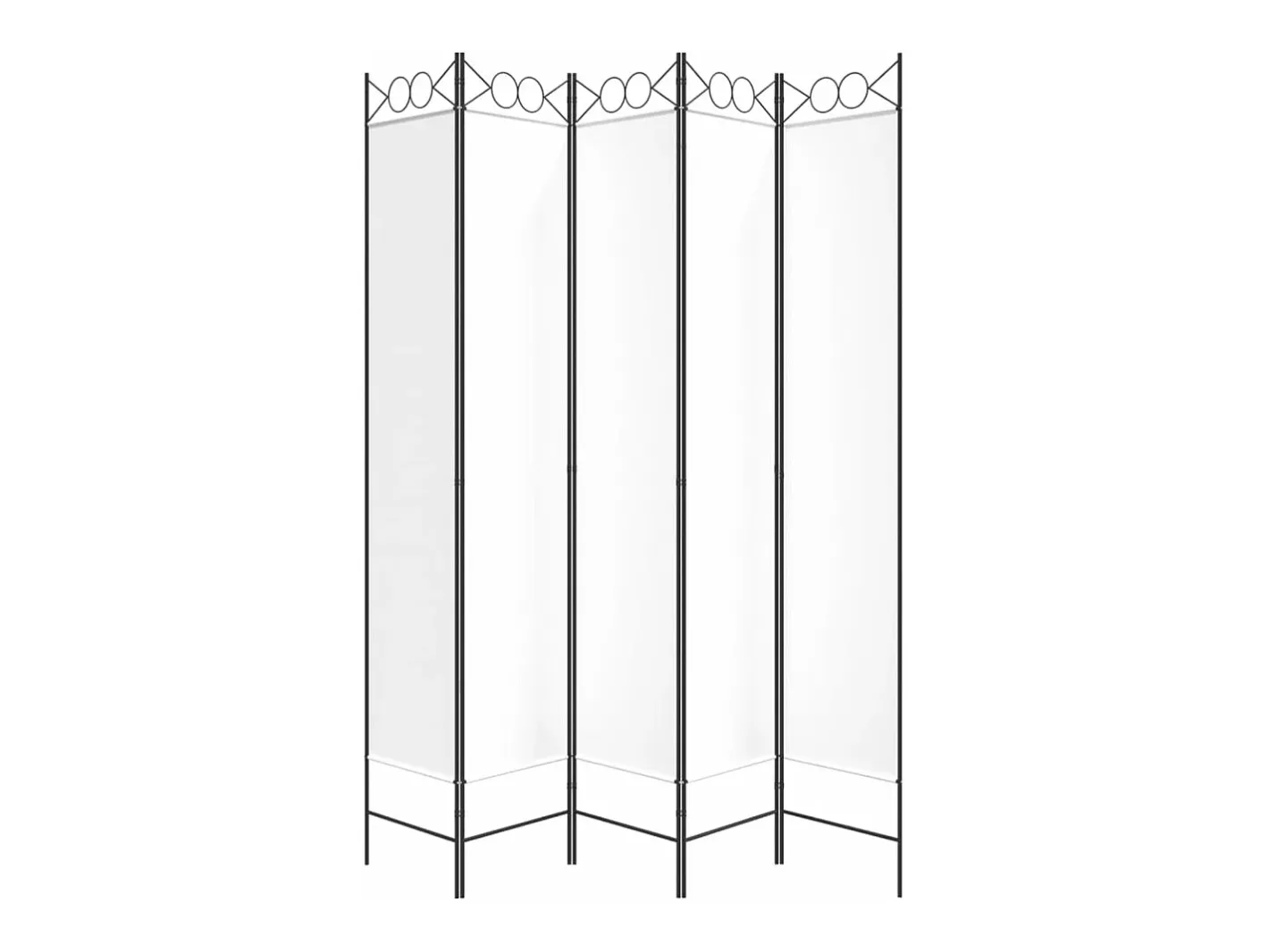 Biombo divisor de 5 paneles de tela 200x220 cm ES356706 Blanco Sale