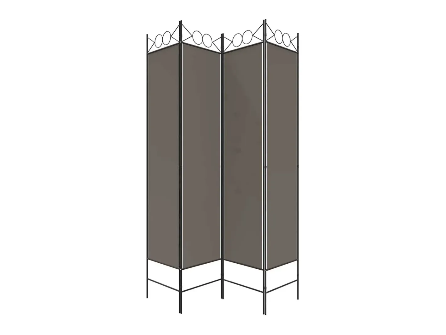 Best Biombo divisor de 4 paneles de tela 160x220 cm ES122284 Gris antracita