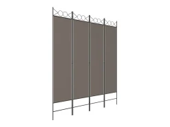 Best Biombo divisor de 4 paneles de tela 160x220 cm ES122284 Gris antracita