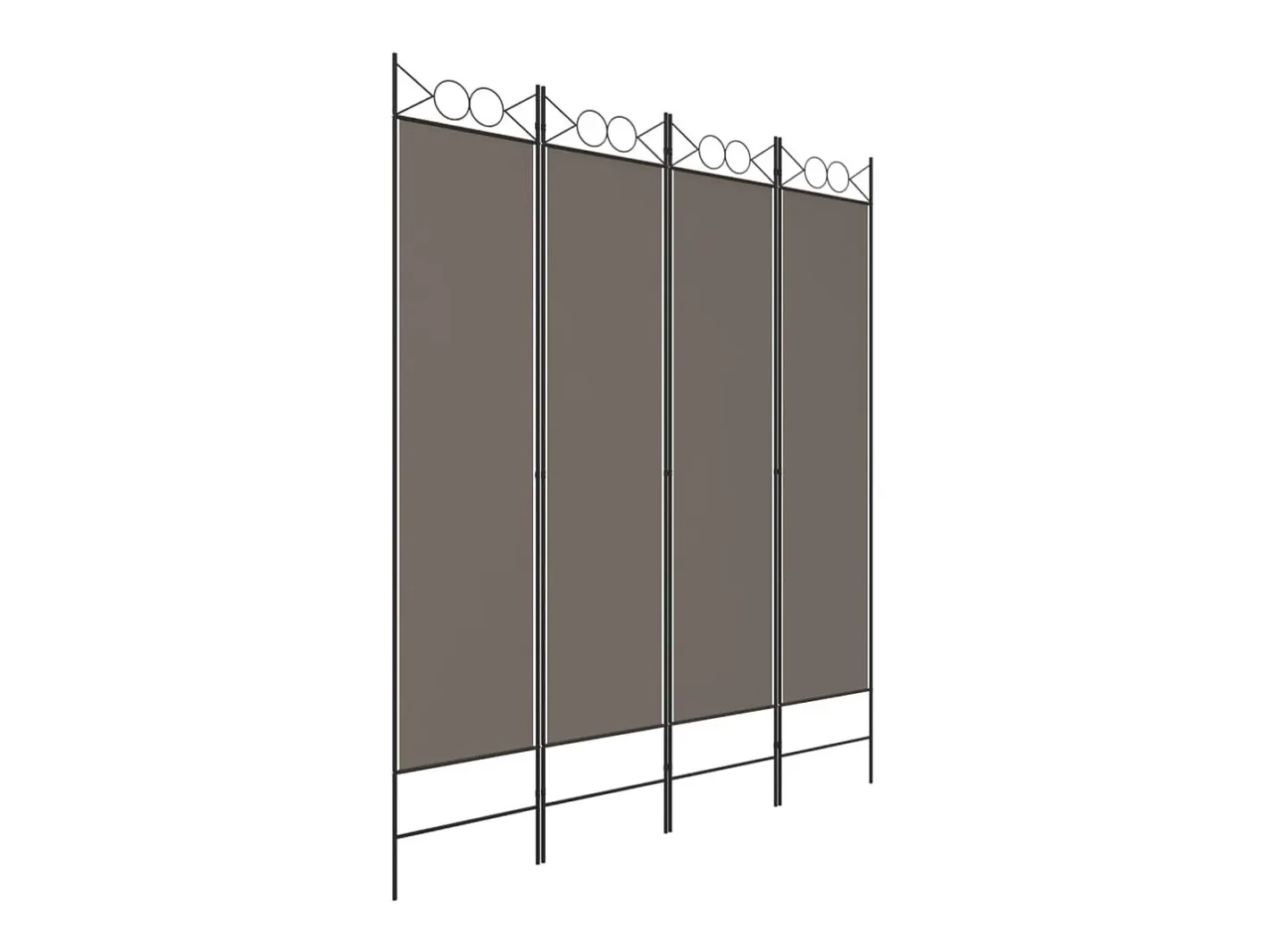 Best Biombo divisor de 4 paneles de tela 160x220 cm ES122284 Gris antracita