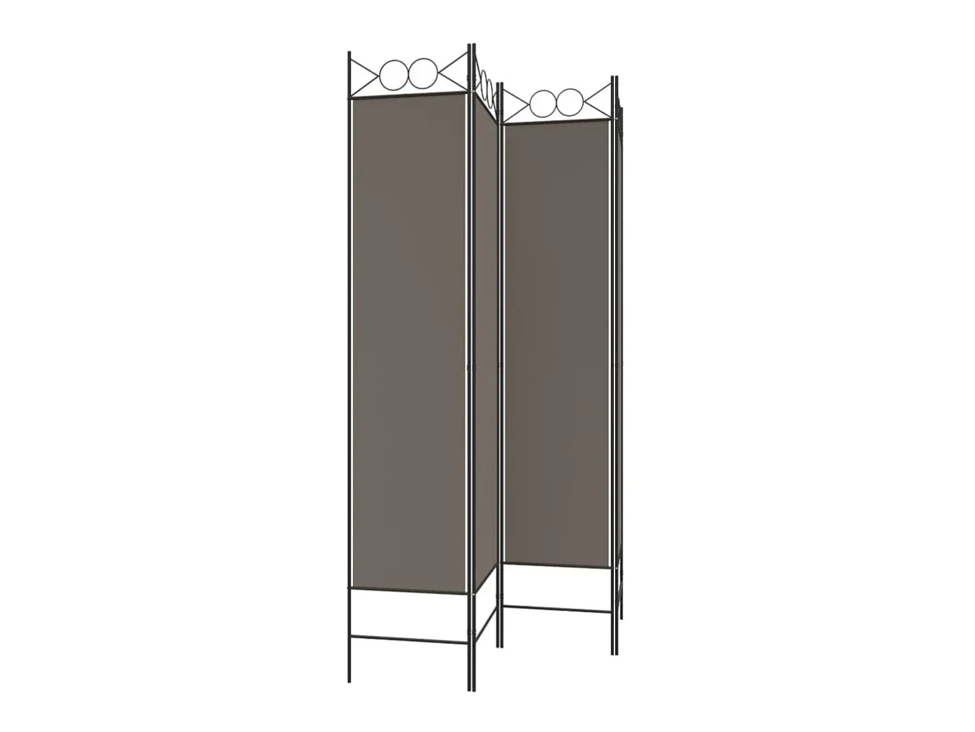Best Biombo divisor de 4 paneles de tela 160x220 cm ES122284 Gris antracita
