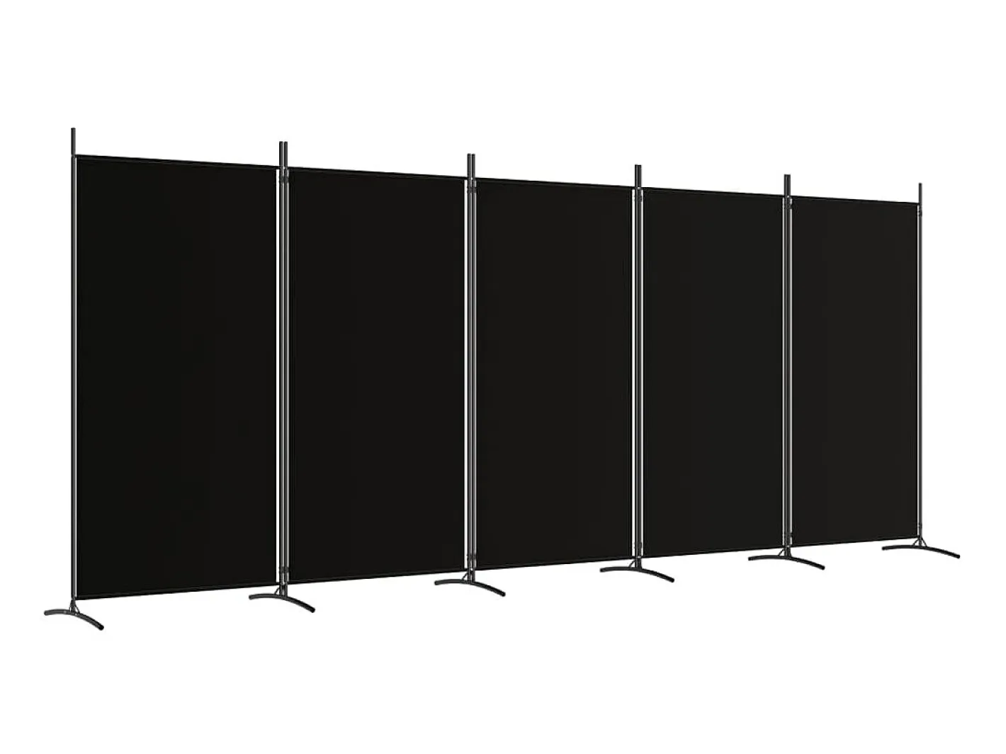 Biombo divisor de 5 paneles de tela 433x180 cm ES107272 Negro Online