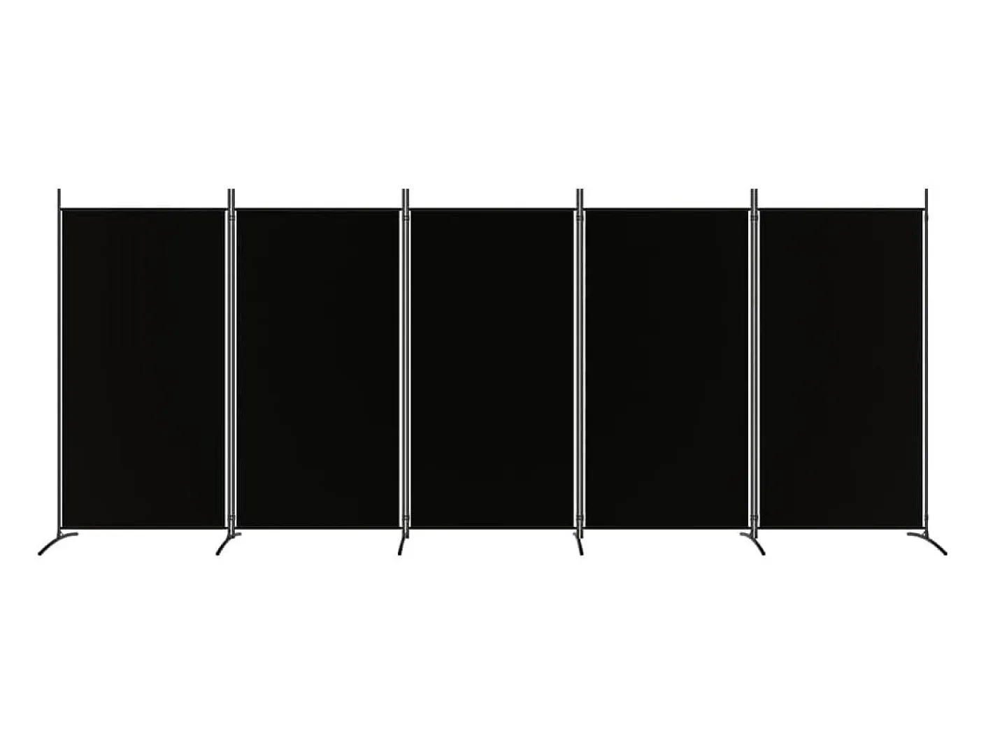 Biombo divisor de 5 paneles de tela 433x180 cm ES107272 Negro Online