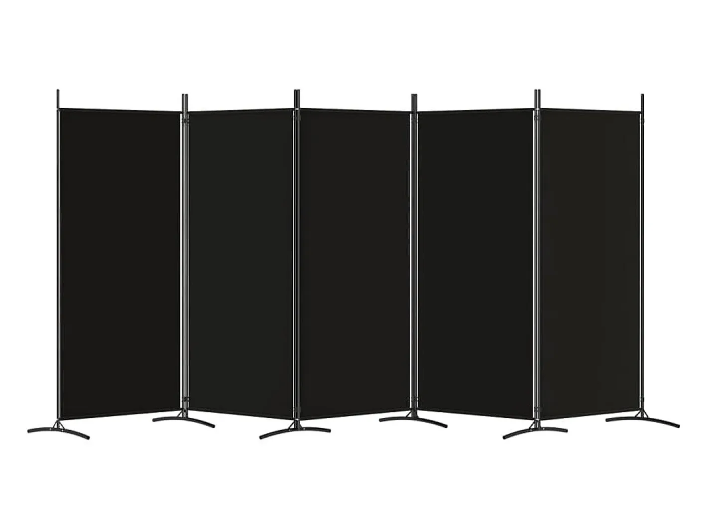 Biombo divisor de 5 paneles de tela 433x180 cm ES107272 Negro Online