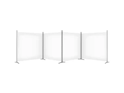 Hot Biombo divisor de 4 paneles de tela 698x180 cm ES434956 Blanco
