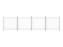 Hot Biombo divisor de 4 paneles de tela 698x180 cm ES434956 Blanco
