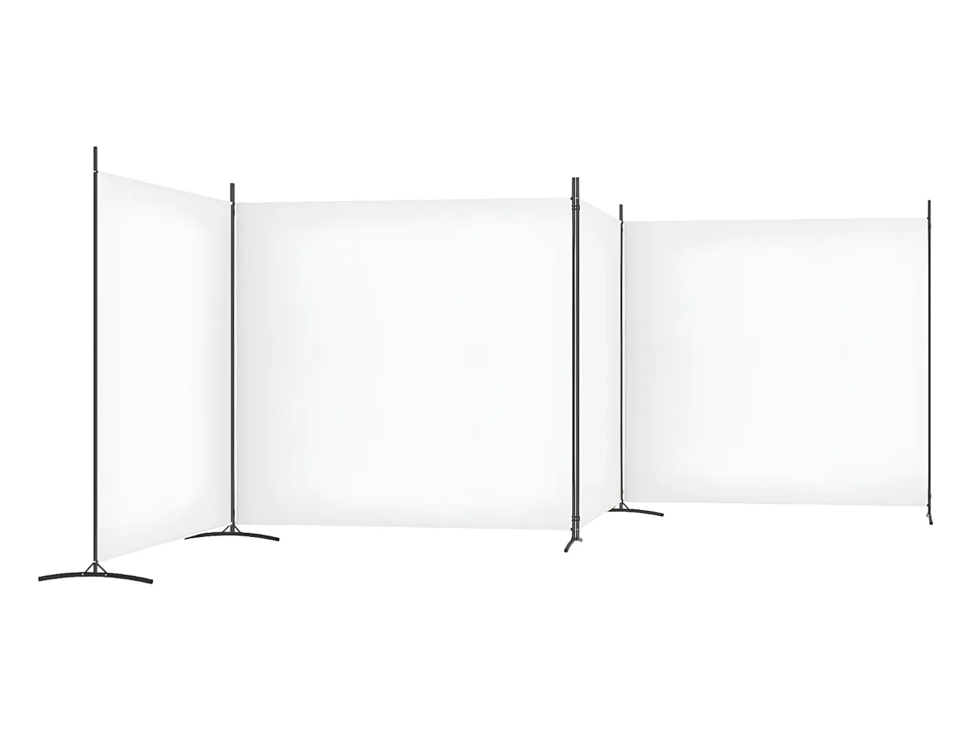 Hot Biombo divisor de 4 paneles de tela 698x180 cm ES434956 Blanco