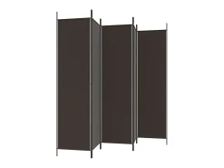 New Biombo divisor de 5 paneles de tela marrón 250x200 cm ES794788 Marru00f3n