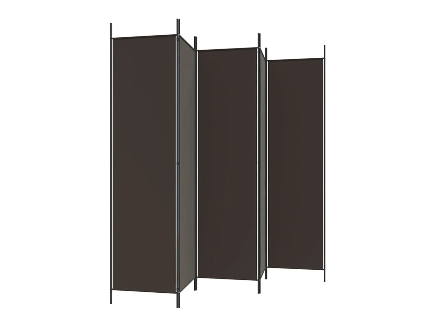 New Biombo divisor de 5 paneles de tela marrón 250x200 cm ES794788 Marru00f3n